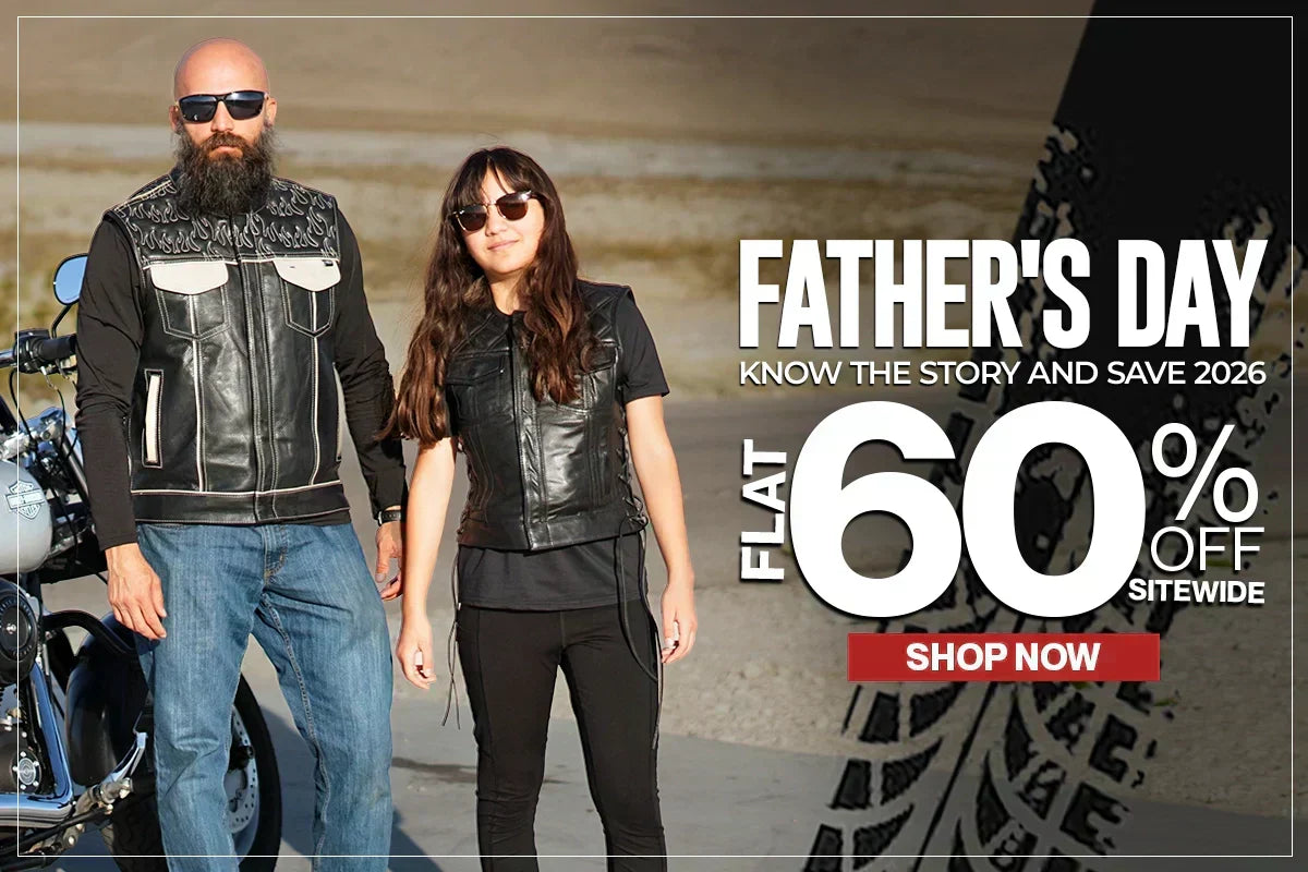 First MFG Father's Day 2026 60% off sitewide leather jackets sale