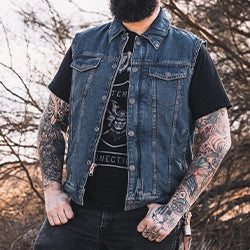 Men’s Denim Motorcycle Vests