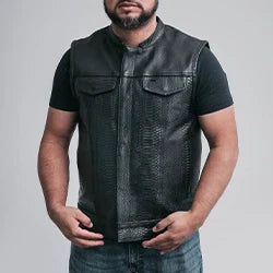 Men's Leather Motorcycle Vests