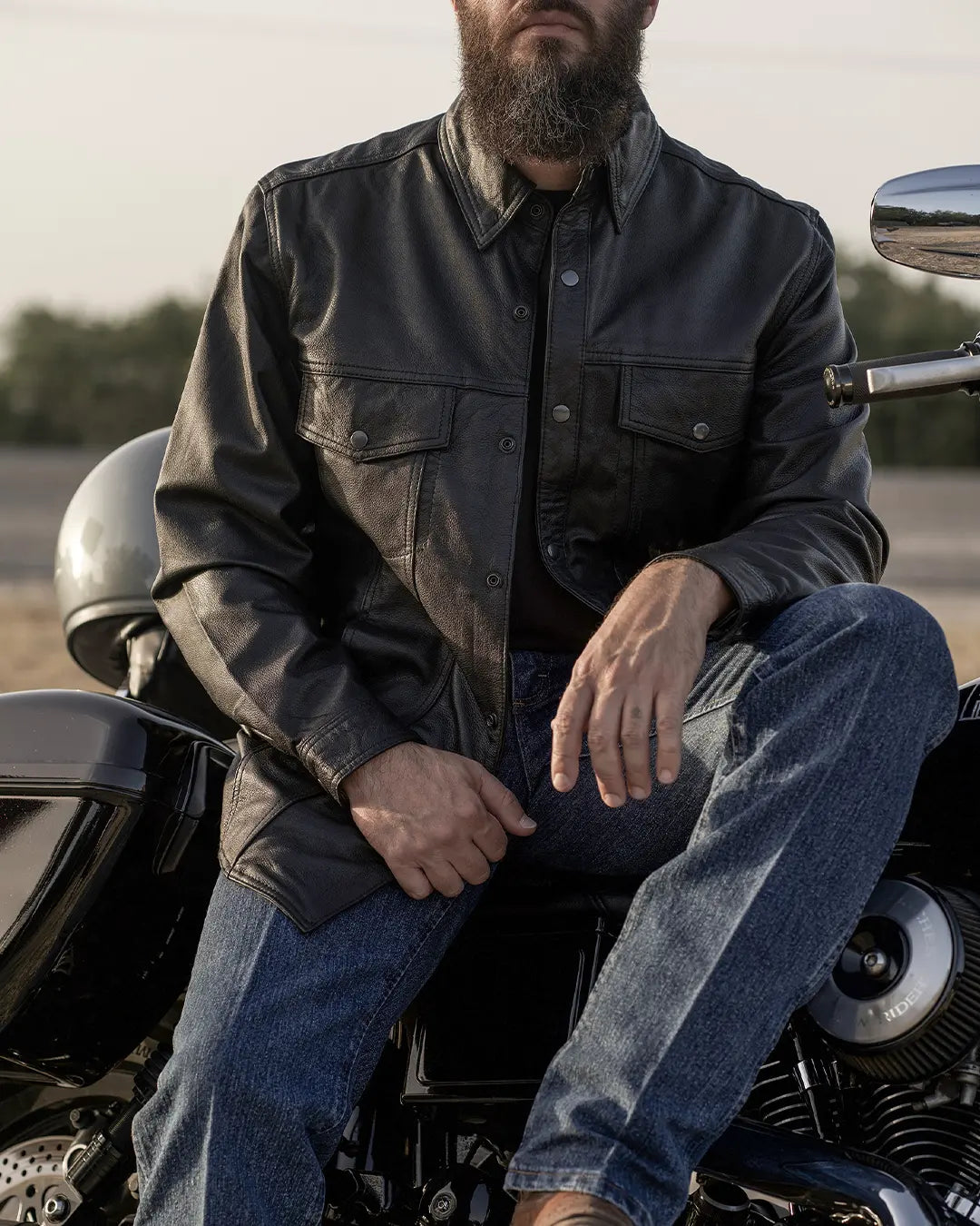Milestone - Men's Leather Motorcycle Shirt Men's Shirt First Manufacturing Company