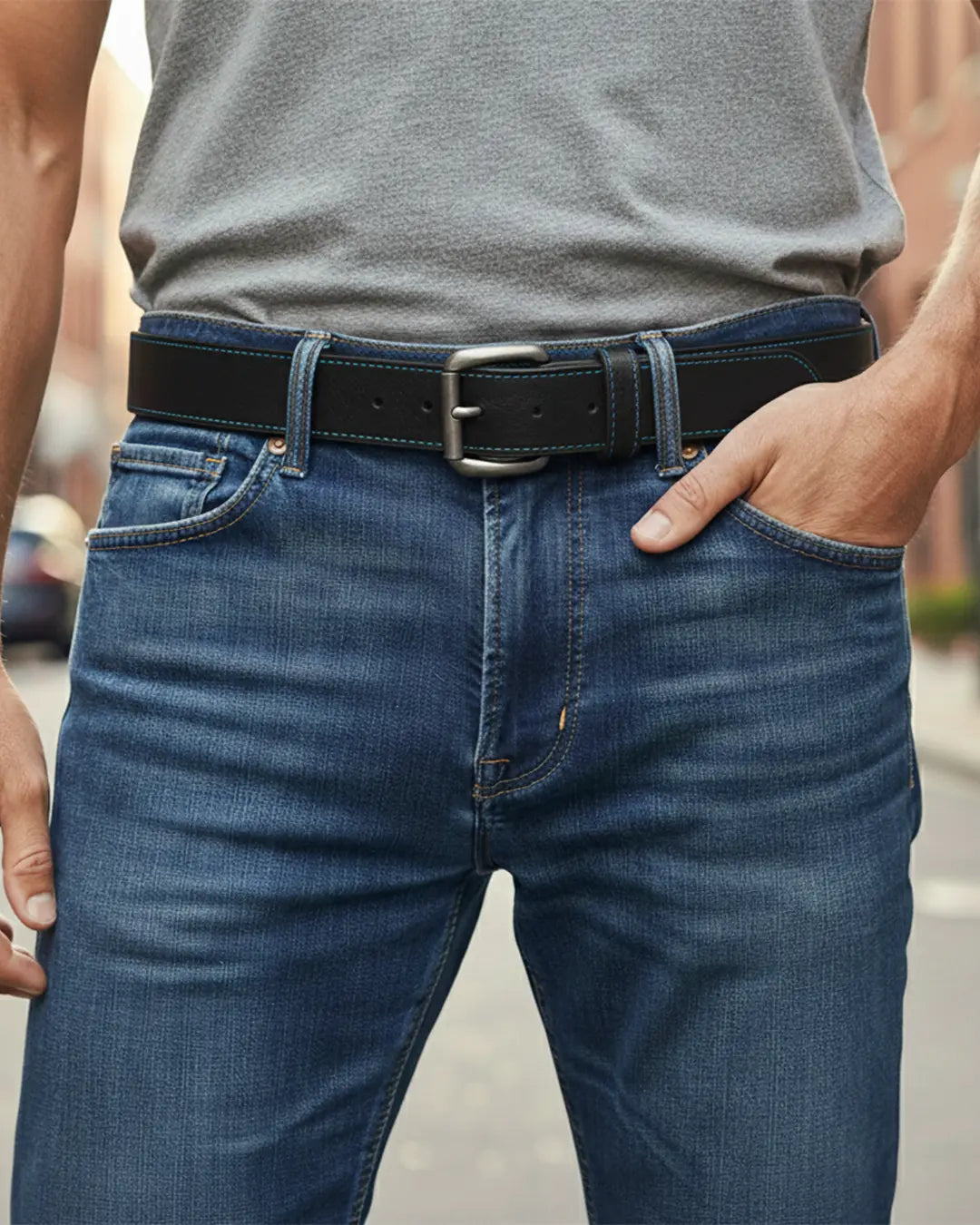 FULL GRAIN WITH CUSTOM STITCH BELTS Belt Accessories