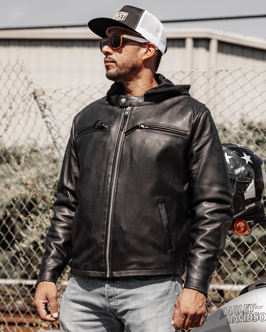 Street Cruiser Men's Motorcycle Leather Jacket Men's Leather Jacket Jackets