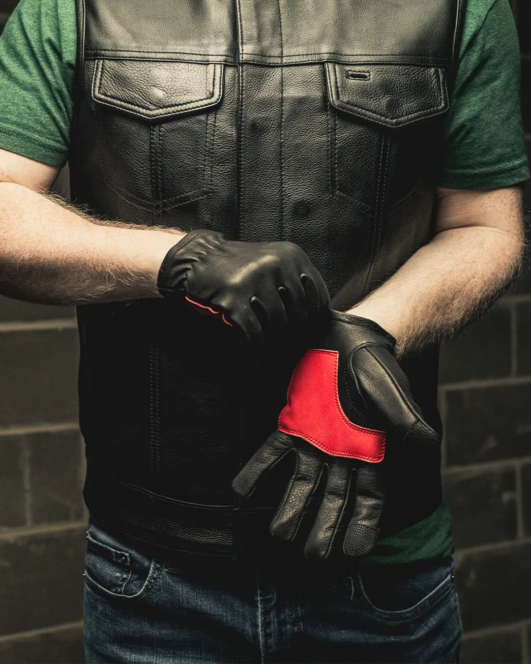 Roper DBL Palm Men's Motorcycle Leather Gloves Men's Gloves Accessories