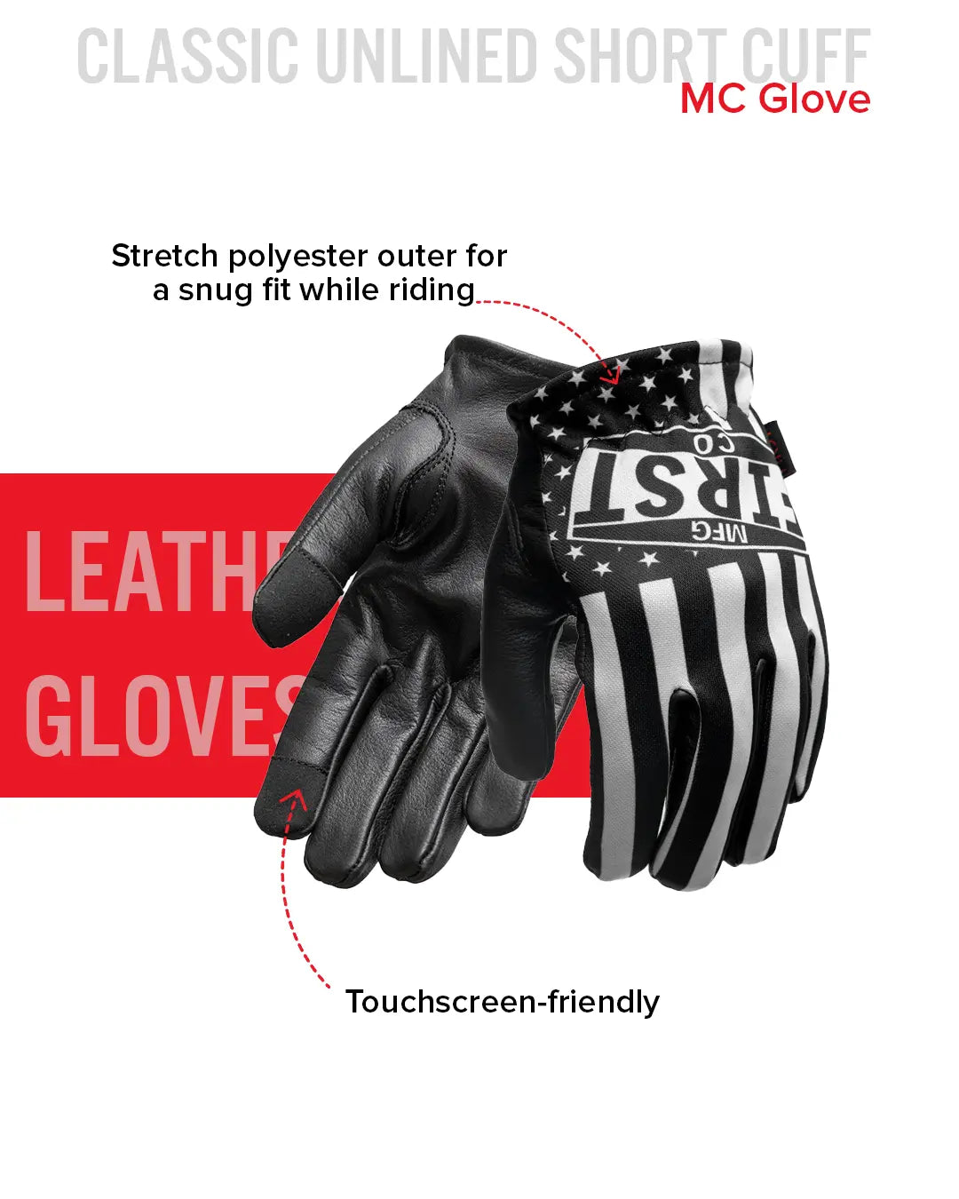 Clutch Men's Motorcycle Leather Gloves Men's Gloves Accessories