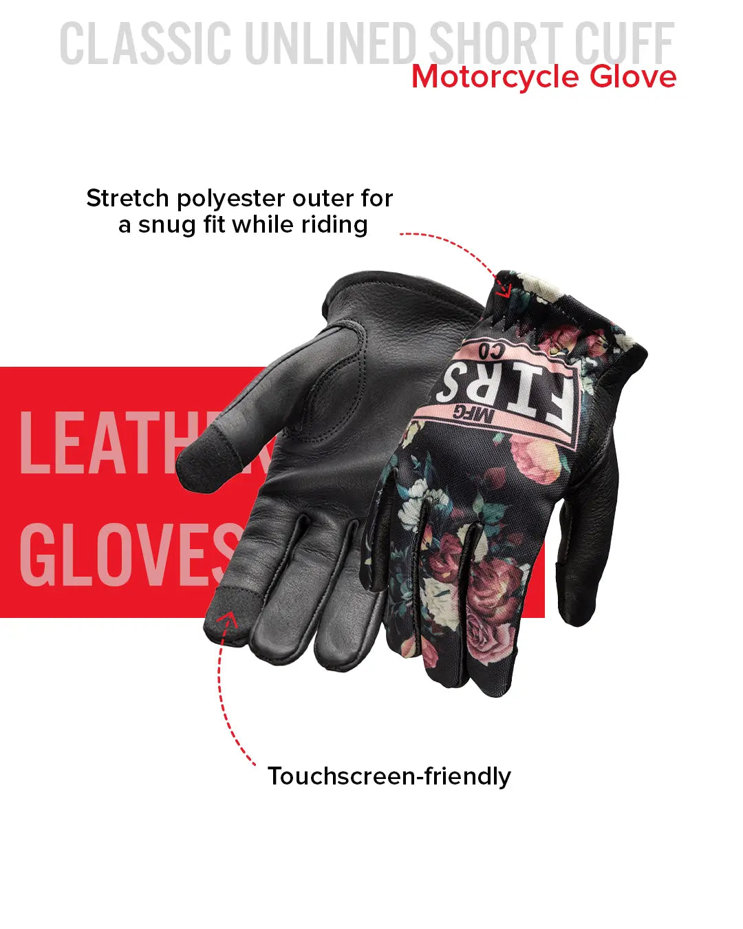 Pink Flower Women's Clutch Gloves Women's Gloves Accessories