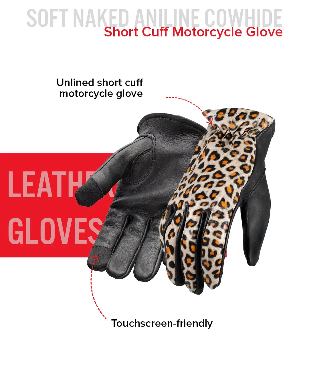 Roper Women's Motorcycle Leather Gloves Women's Gloves Accessories