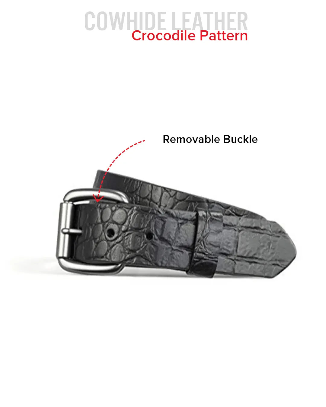 Crocodile Pattern Leather Belt Belt Accessories