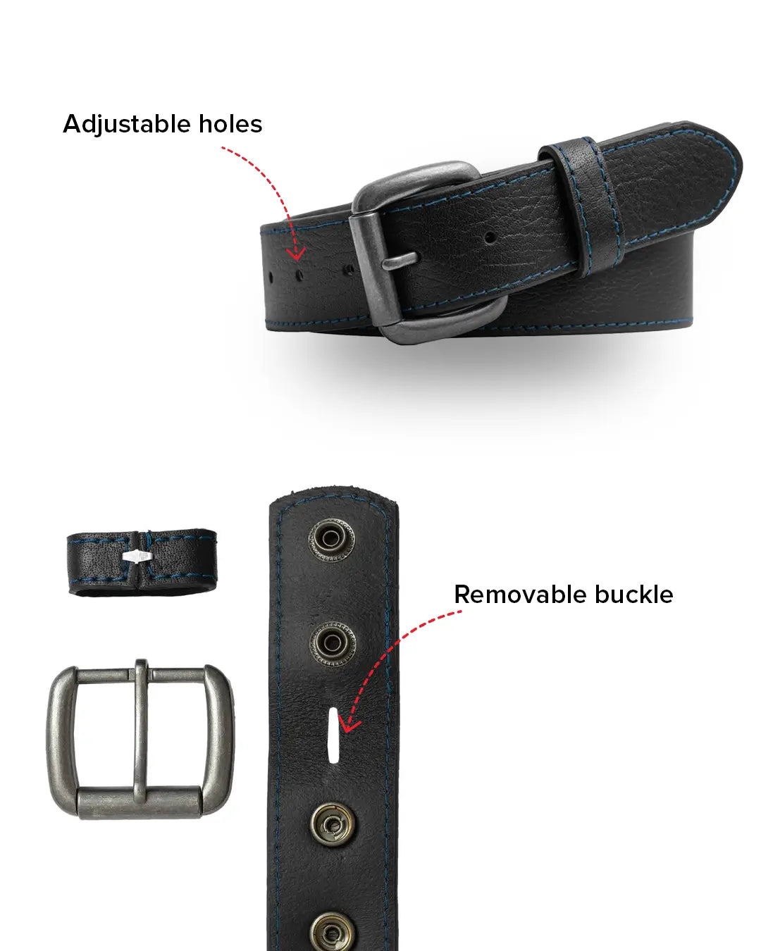 FULL GRAIN WITH CUSTOM STITCH BELTS Belt Accessories