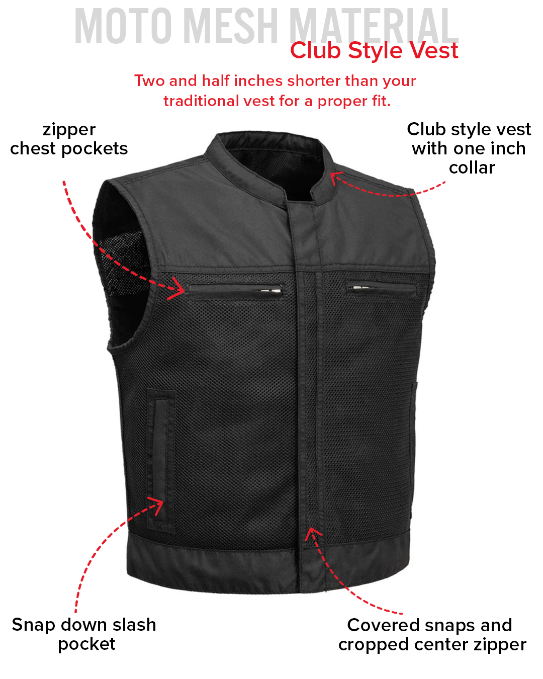 Lowrider Moto Mesh Men's Motorcycle Vest