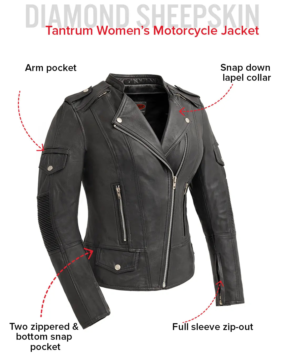Tantrum - Women's Motorcycle Leather Jacket Women's Leather Jacket Jackets