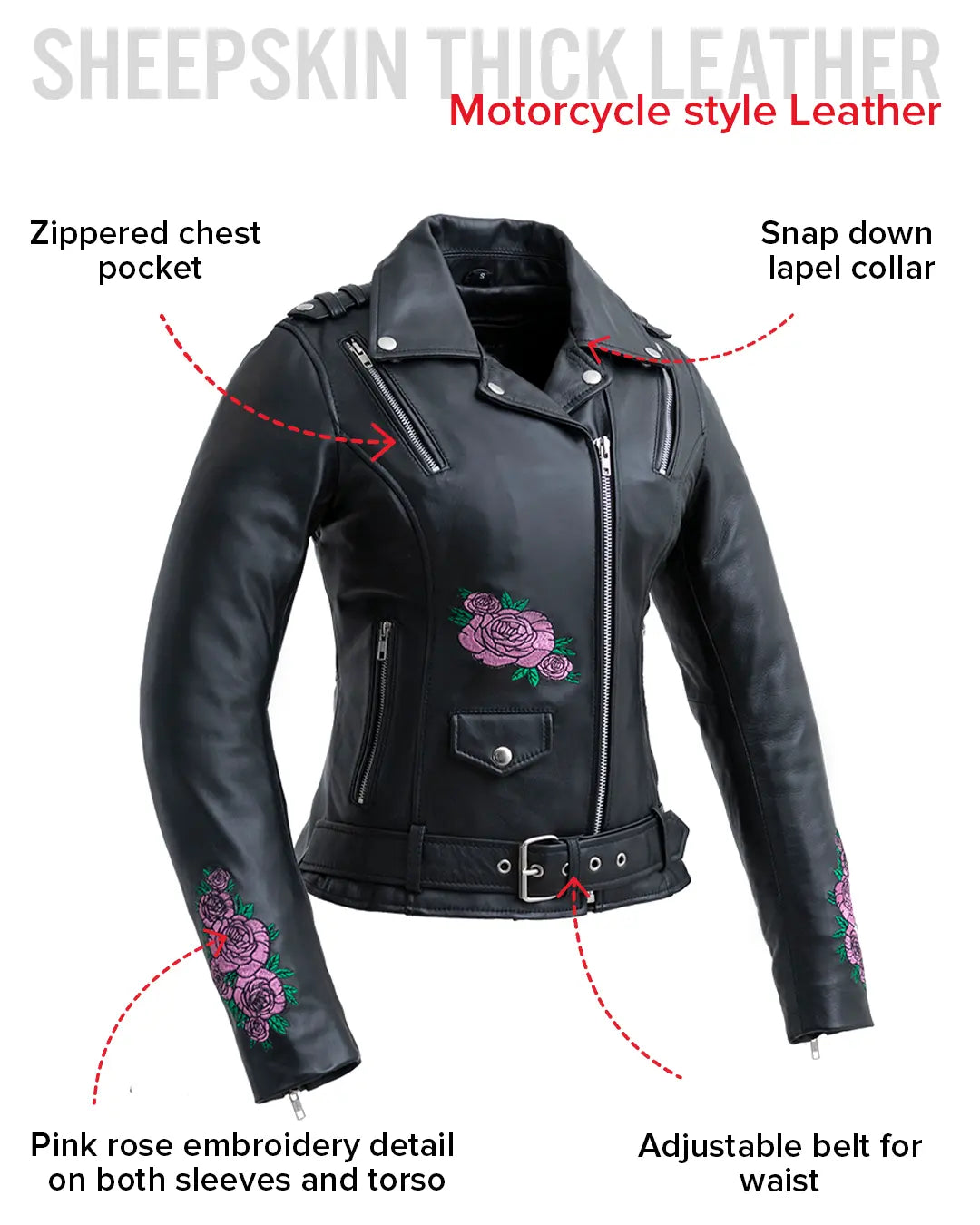 Bloom - Women's Motorcycle Leather Jacket Women's Leather Jacket Jackets
