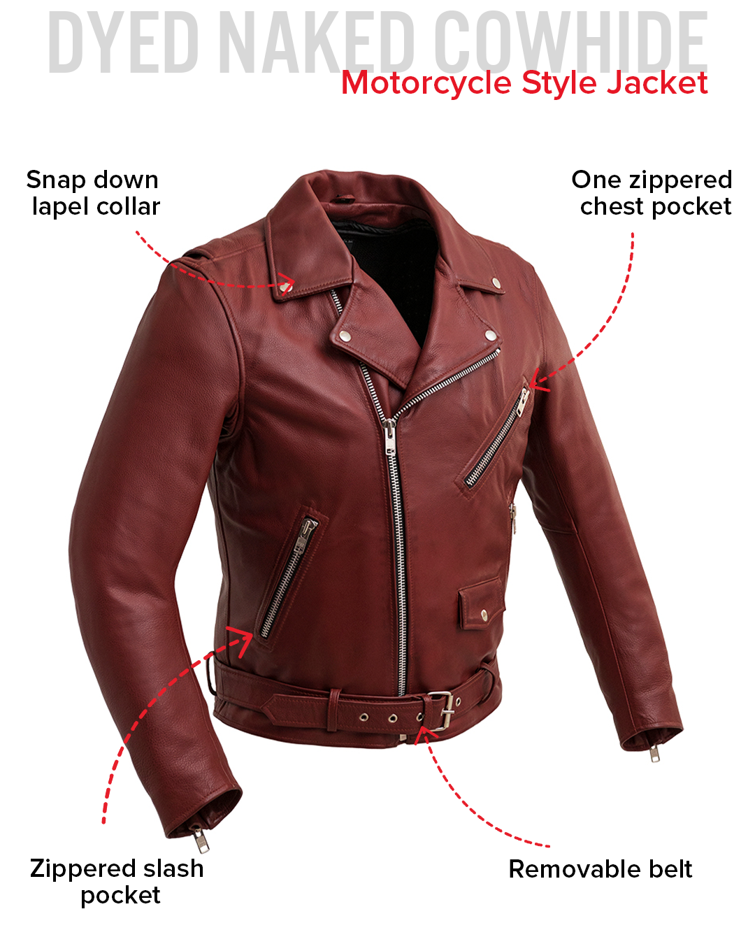 Fillmore Men's Motorcycle Leather Jacket Men's Leather Jacket Jackets