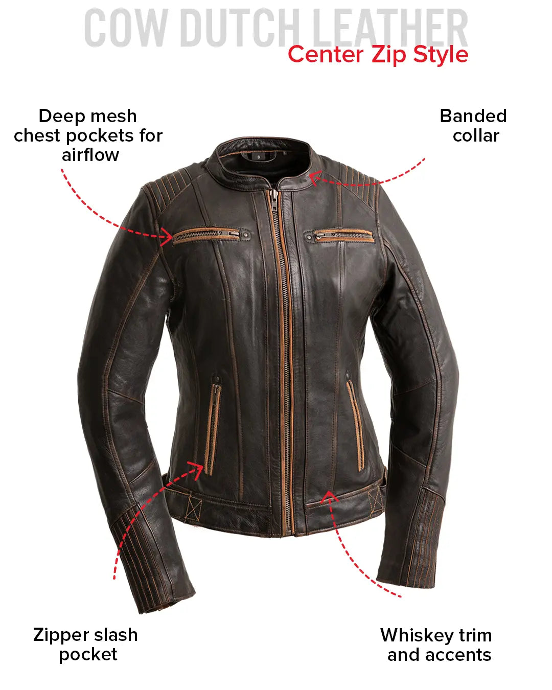 Electra - Women's Motorcycle Leather Jacket Women's Leather Jacket Jackets