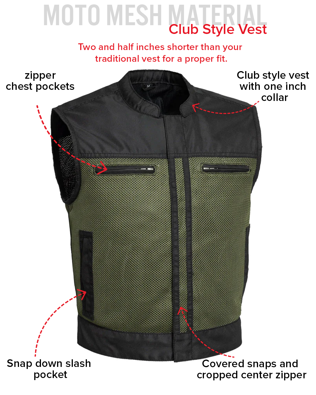 Lowrider Moto Mesh Men's Motorcycle Vest