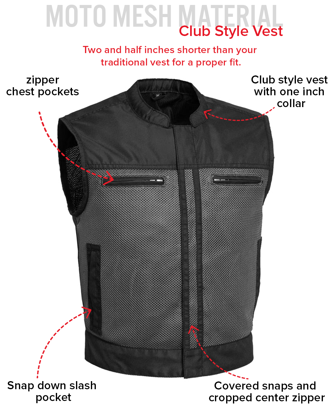 Lowrider Moto Mesh Men's Motorcycle Vest