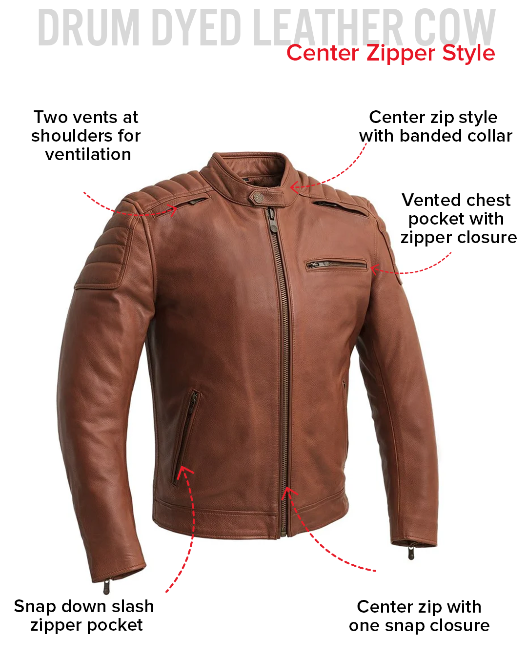 Crusader Men's Motorcycle Leather Jacket Men's Leather Jacket Jackets