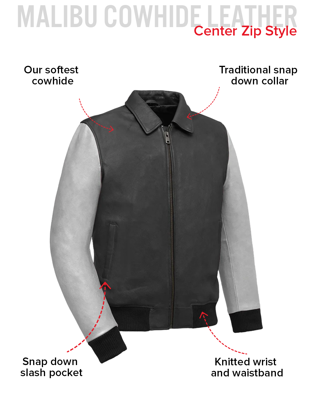 Moto Bomber Two Tone Men's Leather Jacket Men's Leather Jacket Jackets