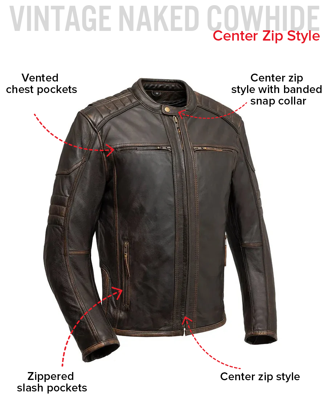 Rider Club - Men's Leather Motorcycle Jacket Men's Leather Jacket Jackets