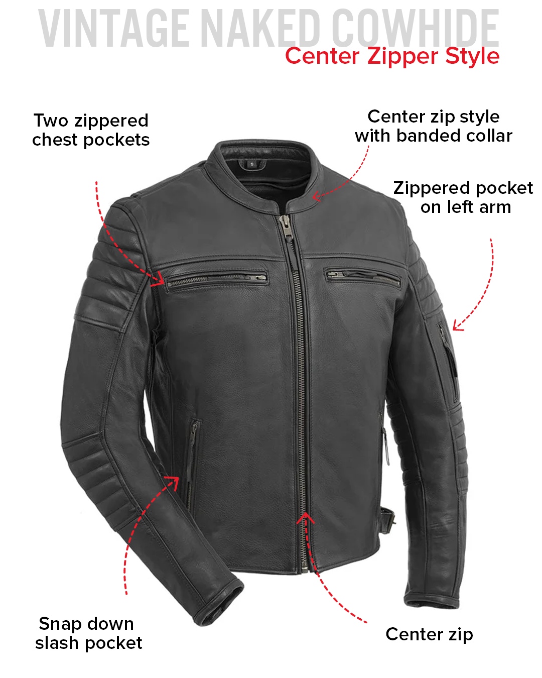 Commuter Men's Motorcycle Leather Jacket Men's Leather Jacket Jackets