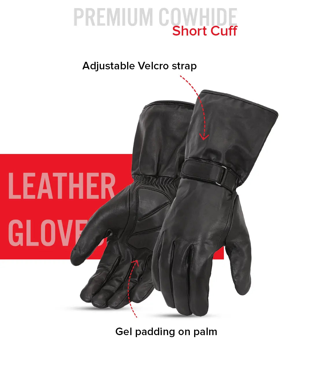 Blaze Men's Motorcycle Leather Gauntlet Men's Gauntlet Accessories