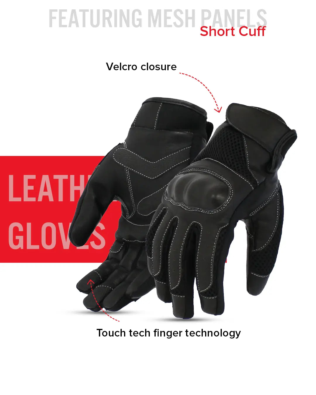 Axis Men's Motorcycle Leather Gloves Men's Gloves Accessories