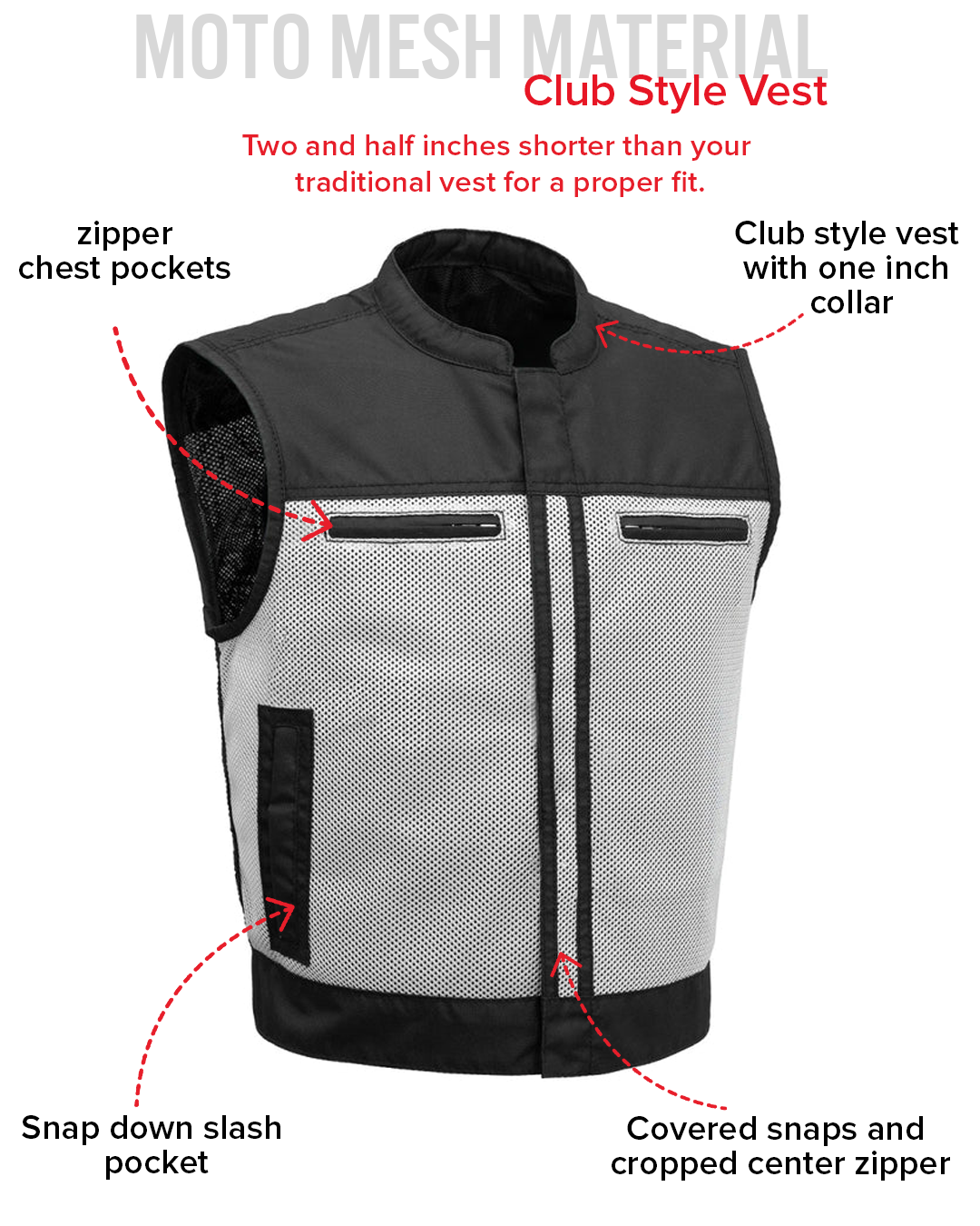 Lowrider Moto Mesh Men's Motorcycle Vest