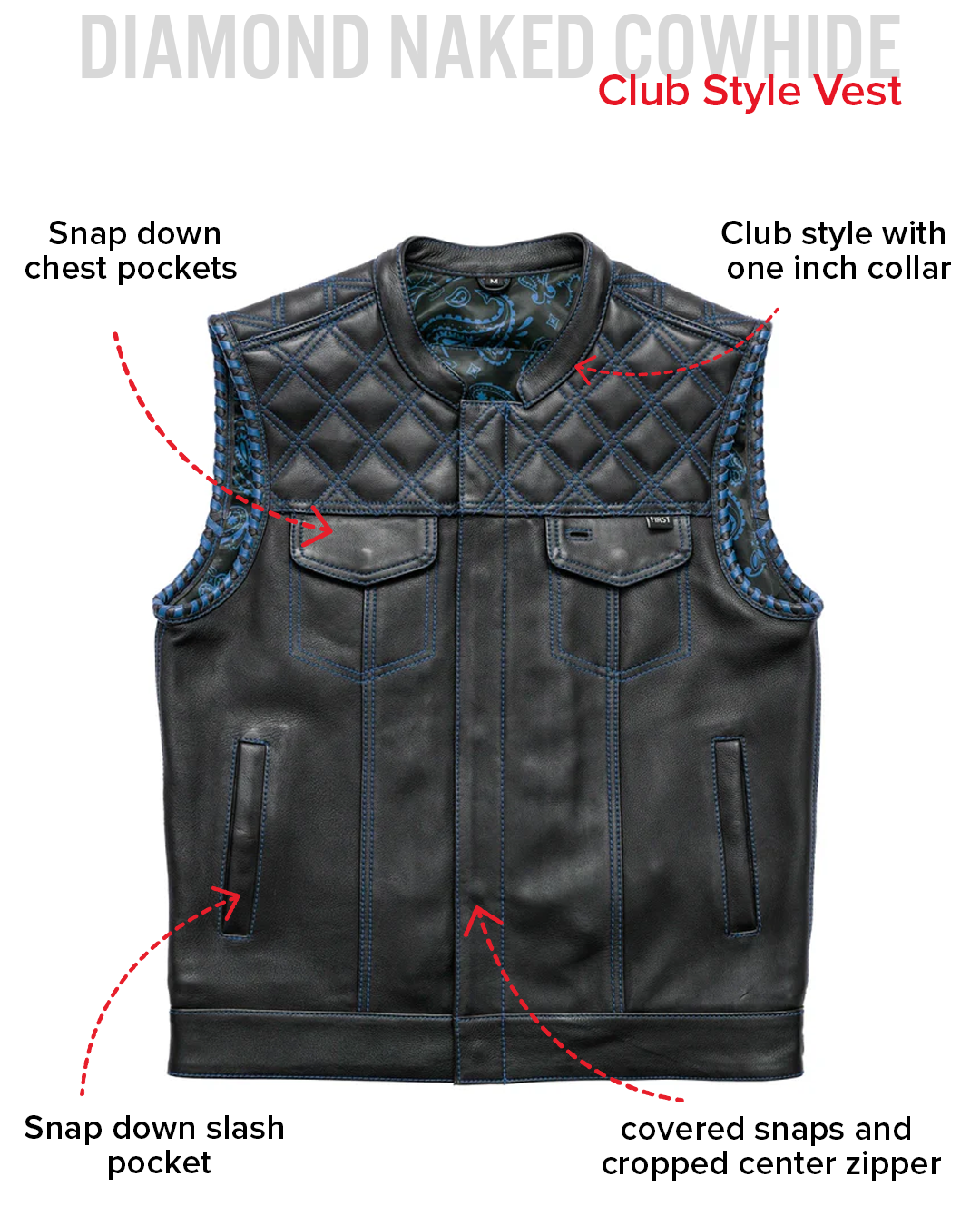 Sinister - Men's Motorcycle Leather Vest