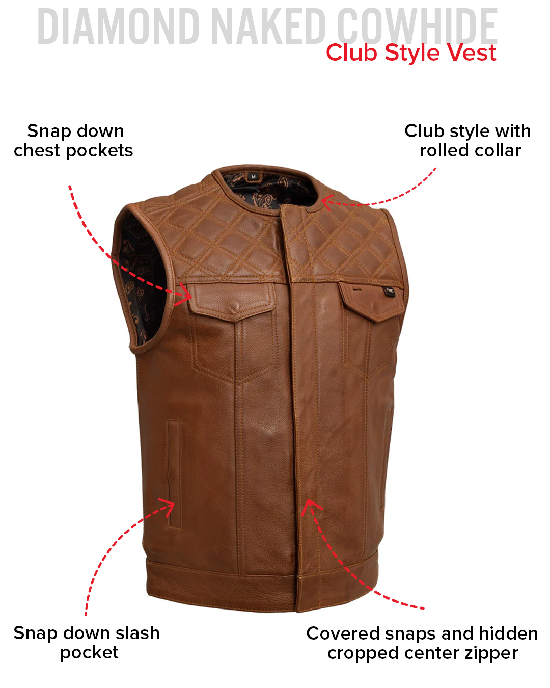 Dust Devil Men's Motorcycle Leather Vest (limited edition) Men's Leather Vest Vests