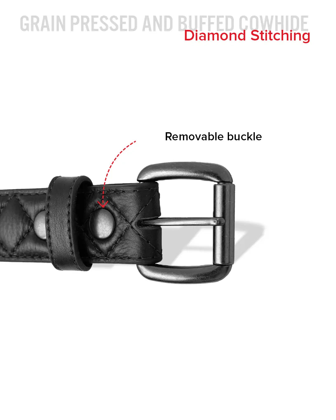 Diamond Quilted Leather Belt Belt Accessories