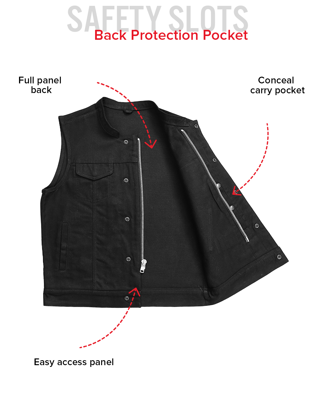 Havoc Men's Motorcycle Twill Vest Men's Twill Vest Vests