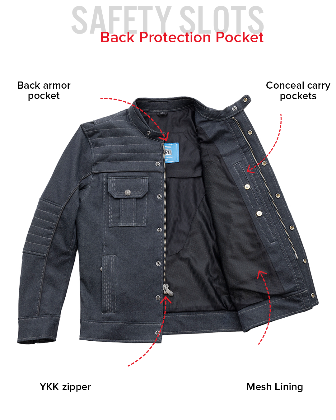 Rowdy Men's Thunder Denim Motorcycle Jacket Men's Thunder Denim Jacket Jackets