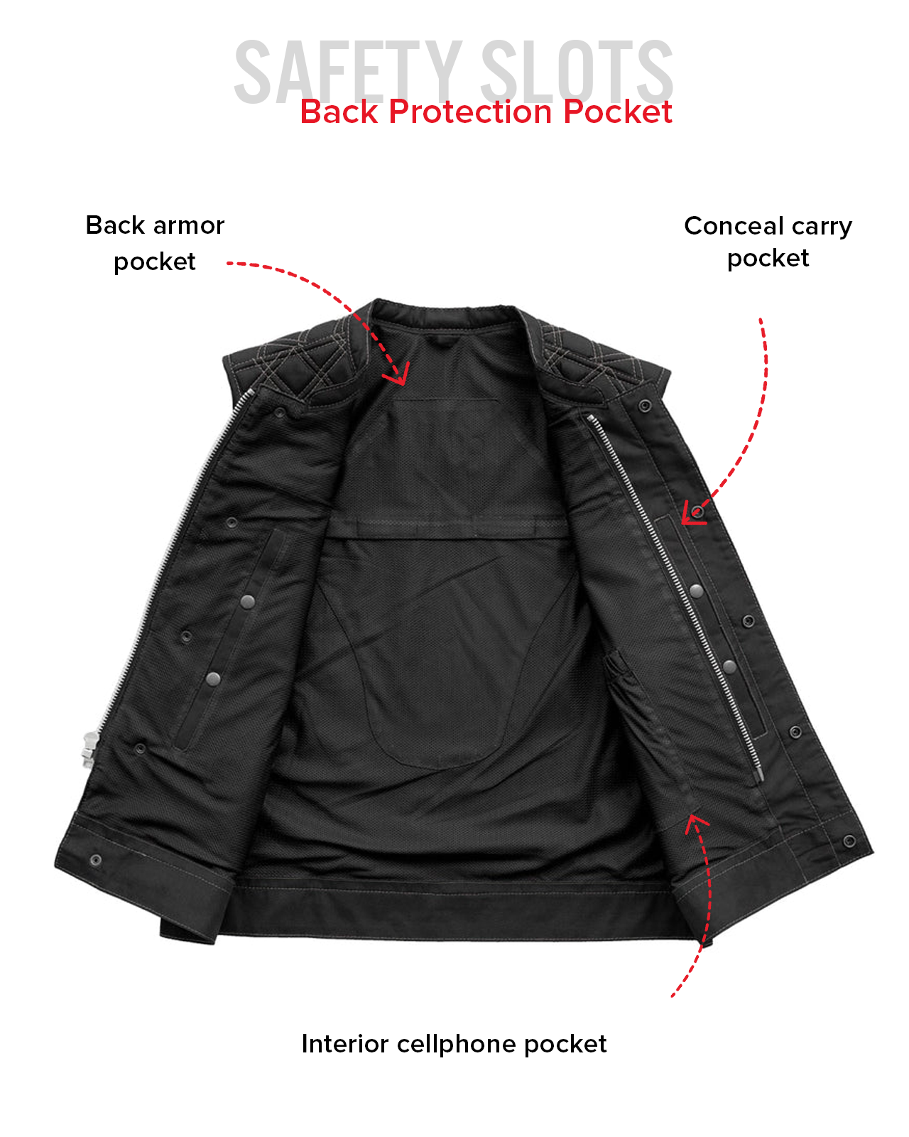 Upside Moto Mesh Men's Motorcycle Vest Men's Moto Mesh Vest Vests