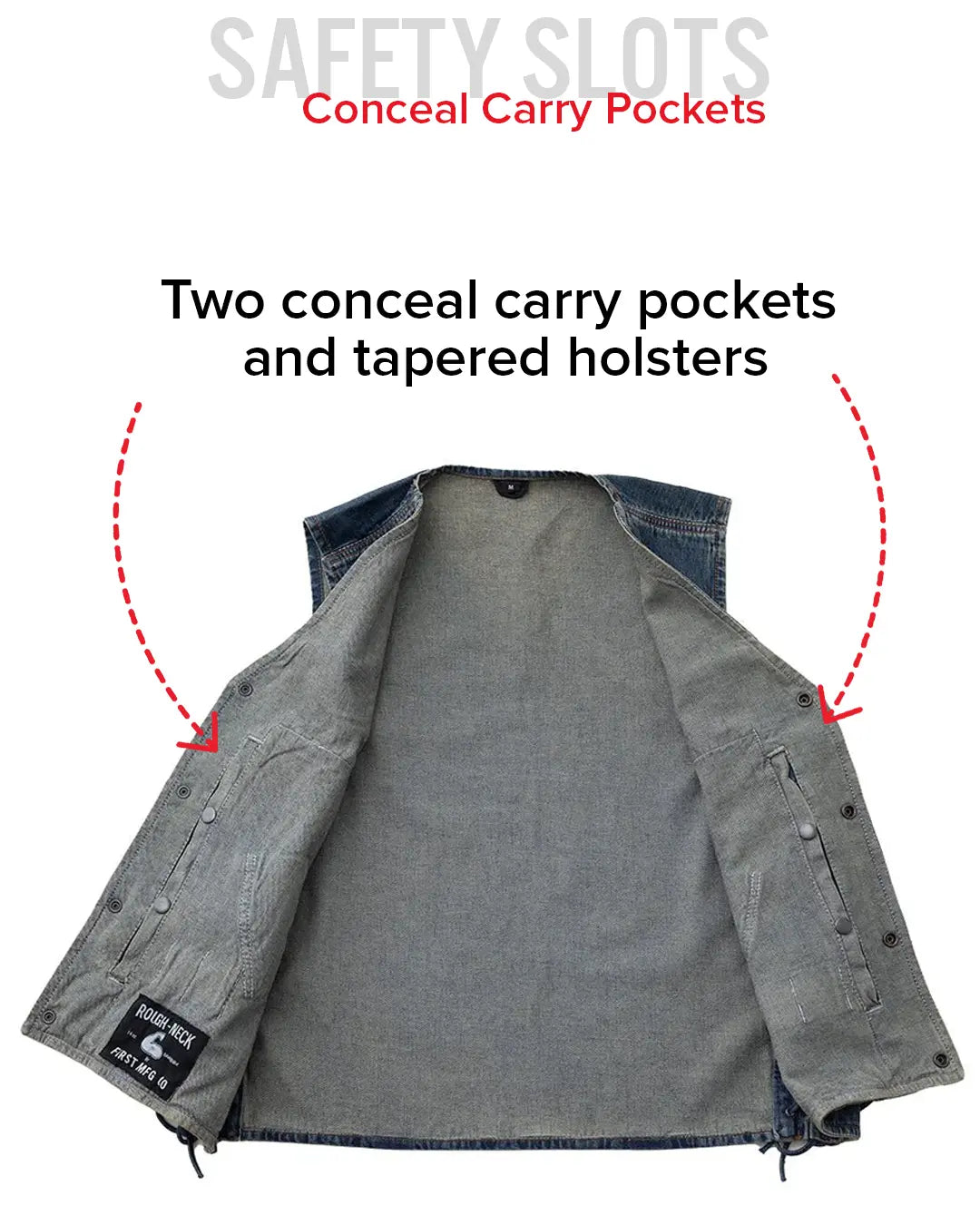 Gambler Men's Motorcycle Denim Vest