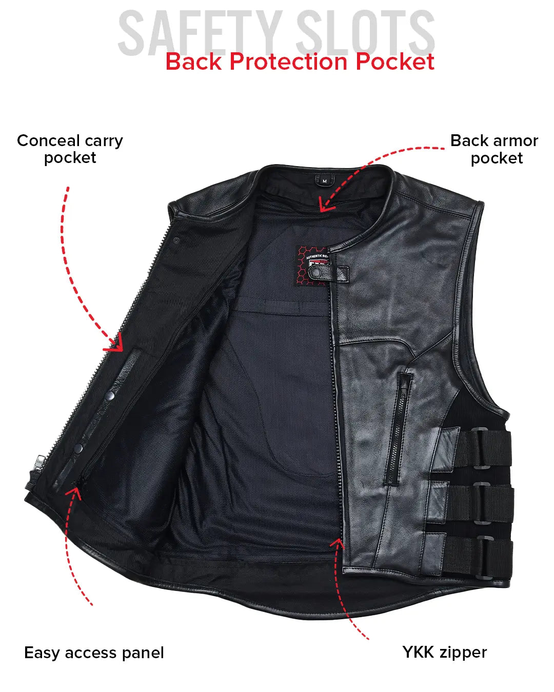 Commando Men's Leather Swat Style Motorcycle Vest Men's Leather Vest Vests