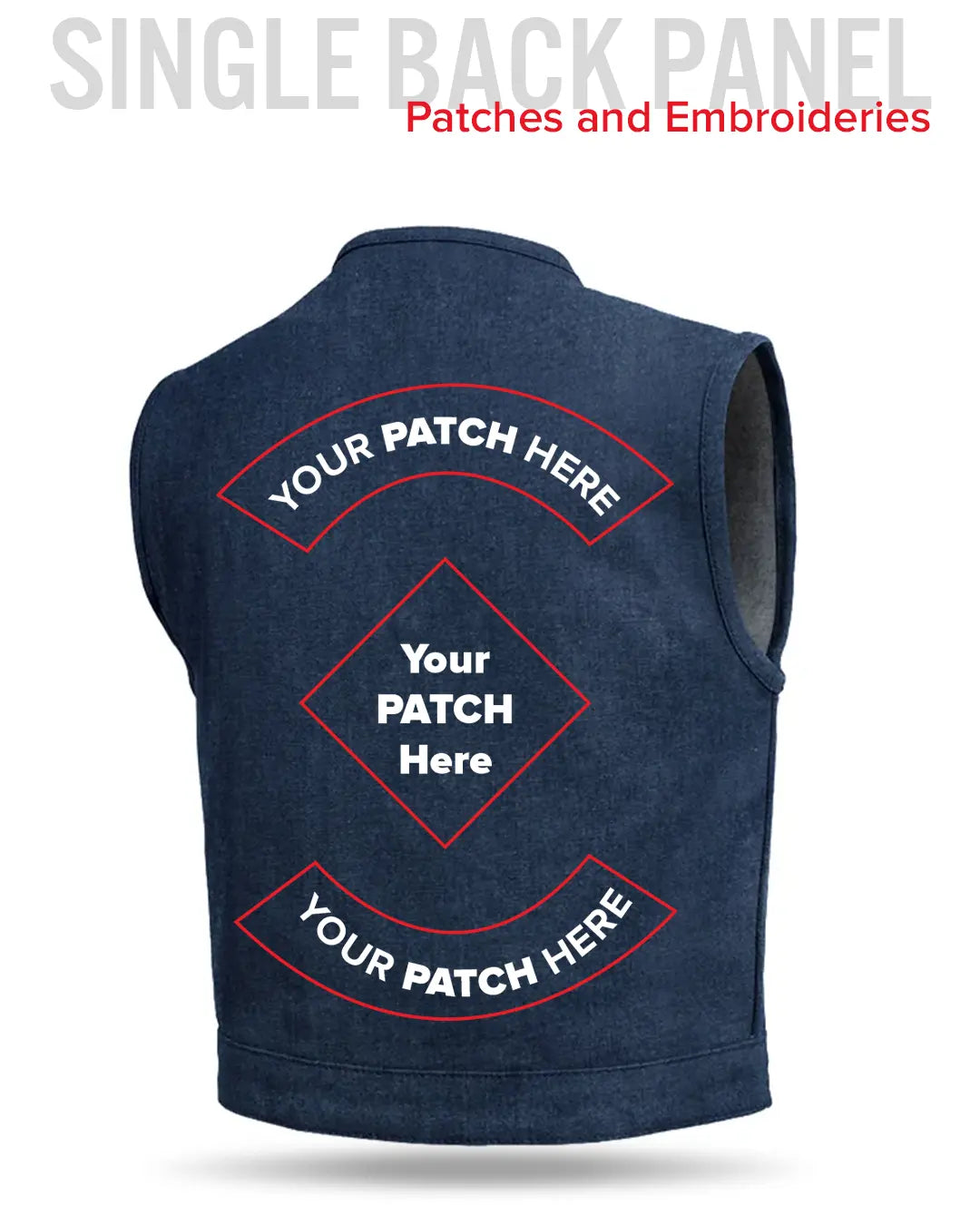 Lowside Men's Motorcycle Denim Vest (Blue) Men's Denim Vest Vests