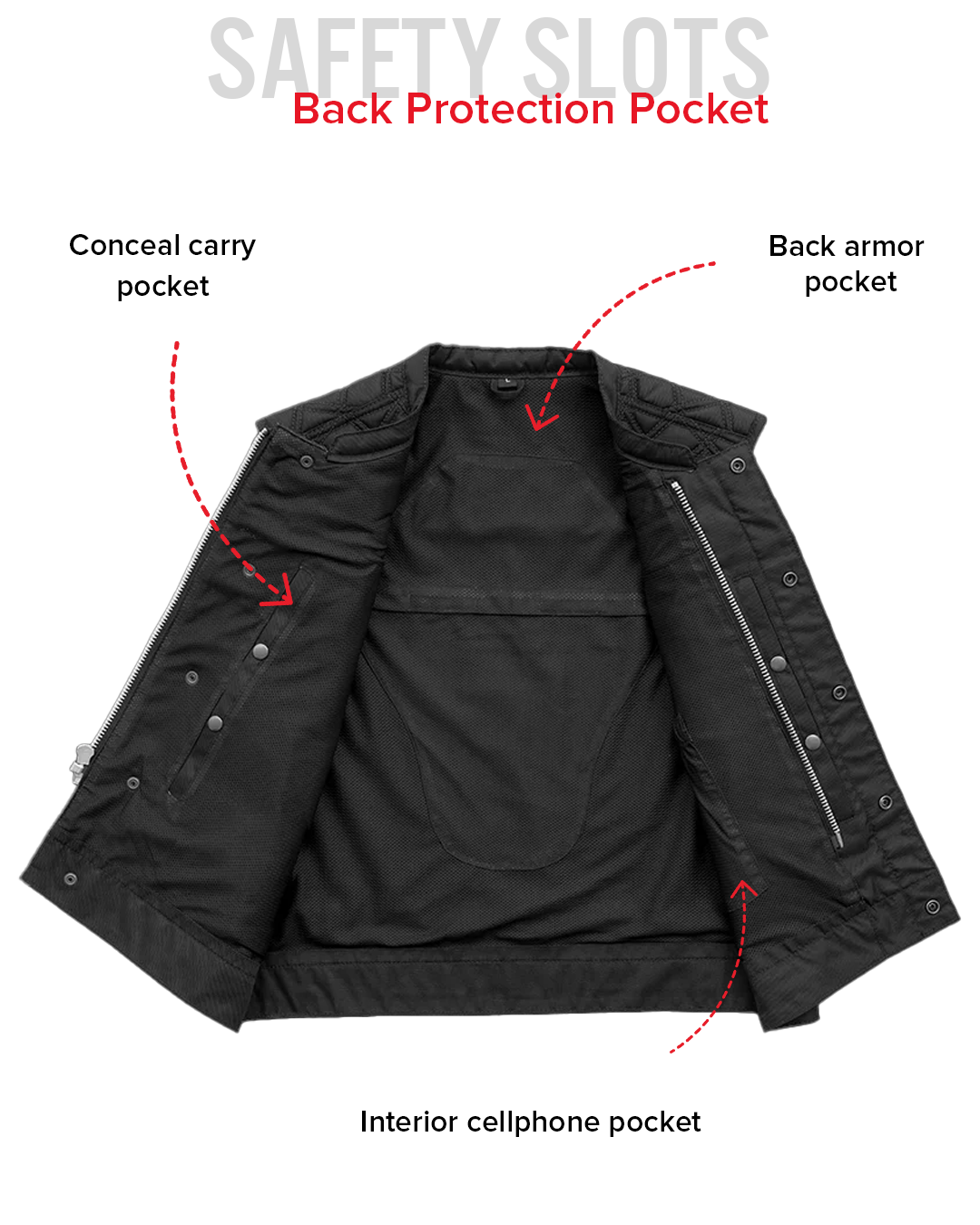 Downside Moto Mesh Men's Motorcycle Vest Men's Moto Mesh Vest Vests