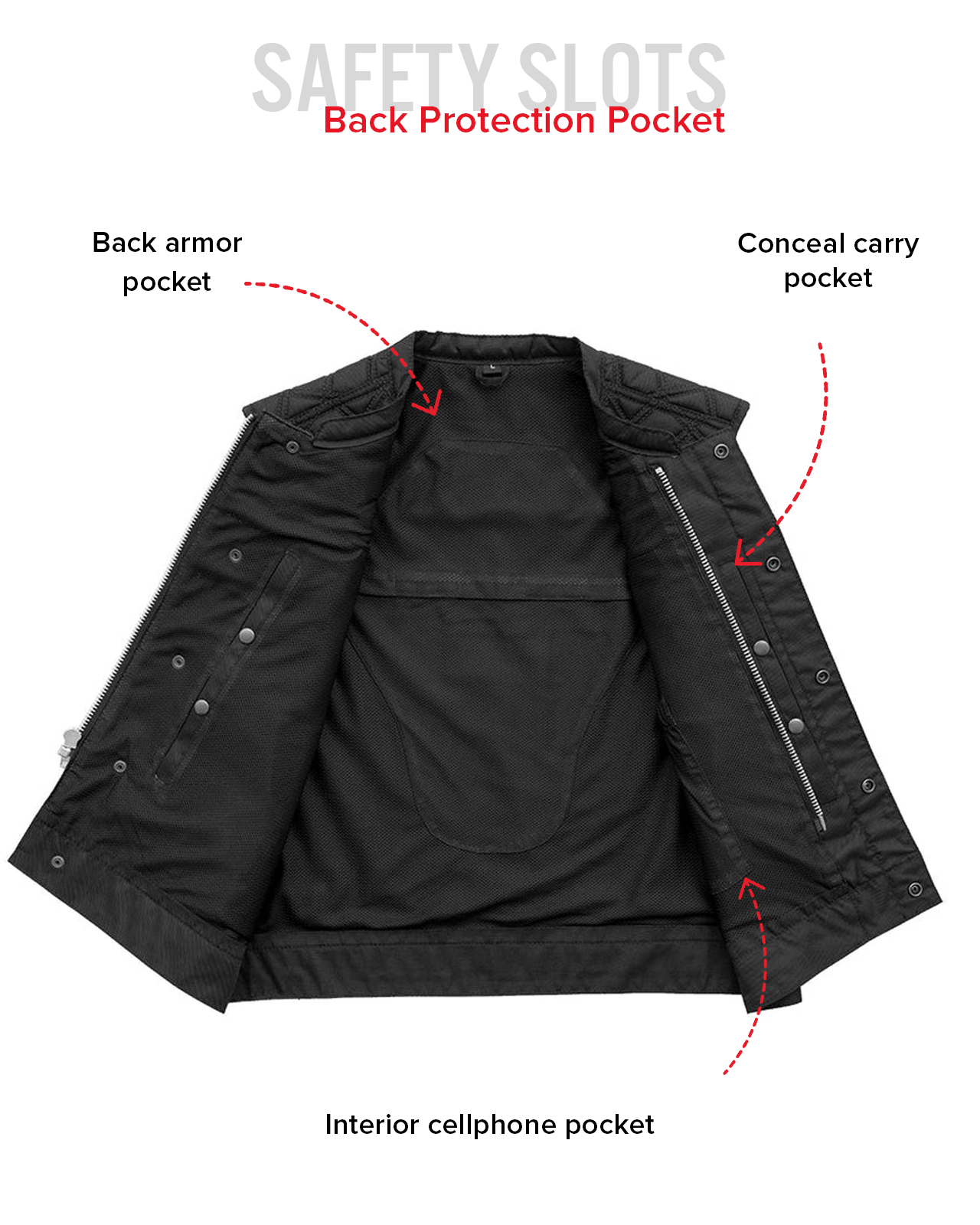 Upside Moto Mesh Men's Motorcycle Vest Men's Moto Mesh Vest Vests