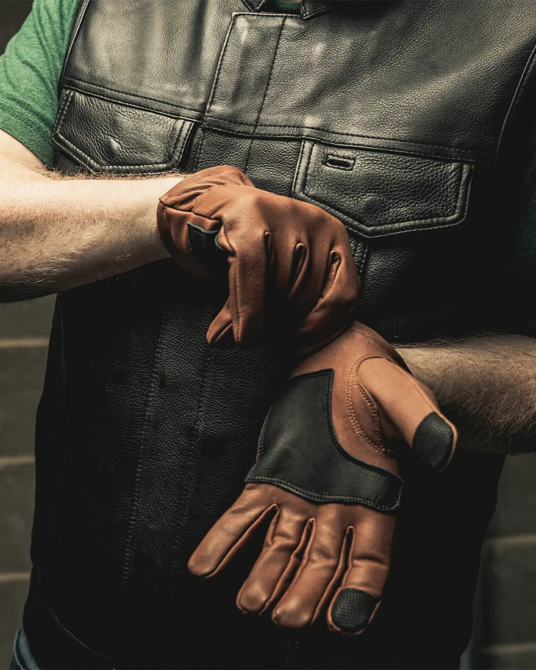 Roper DBL Palm Men's Motorcycle Leather Gloves Men's Gloves Accessories