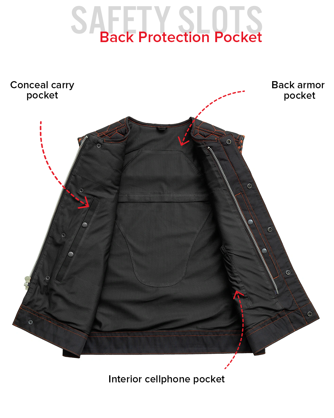 Hornet Moto Mesh Men's Club Style Vest Men's Moto Mesh Vest Vests