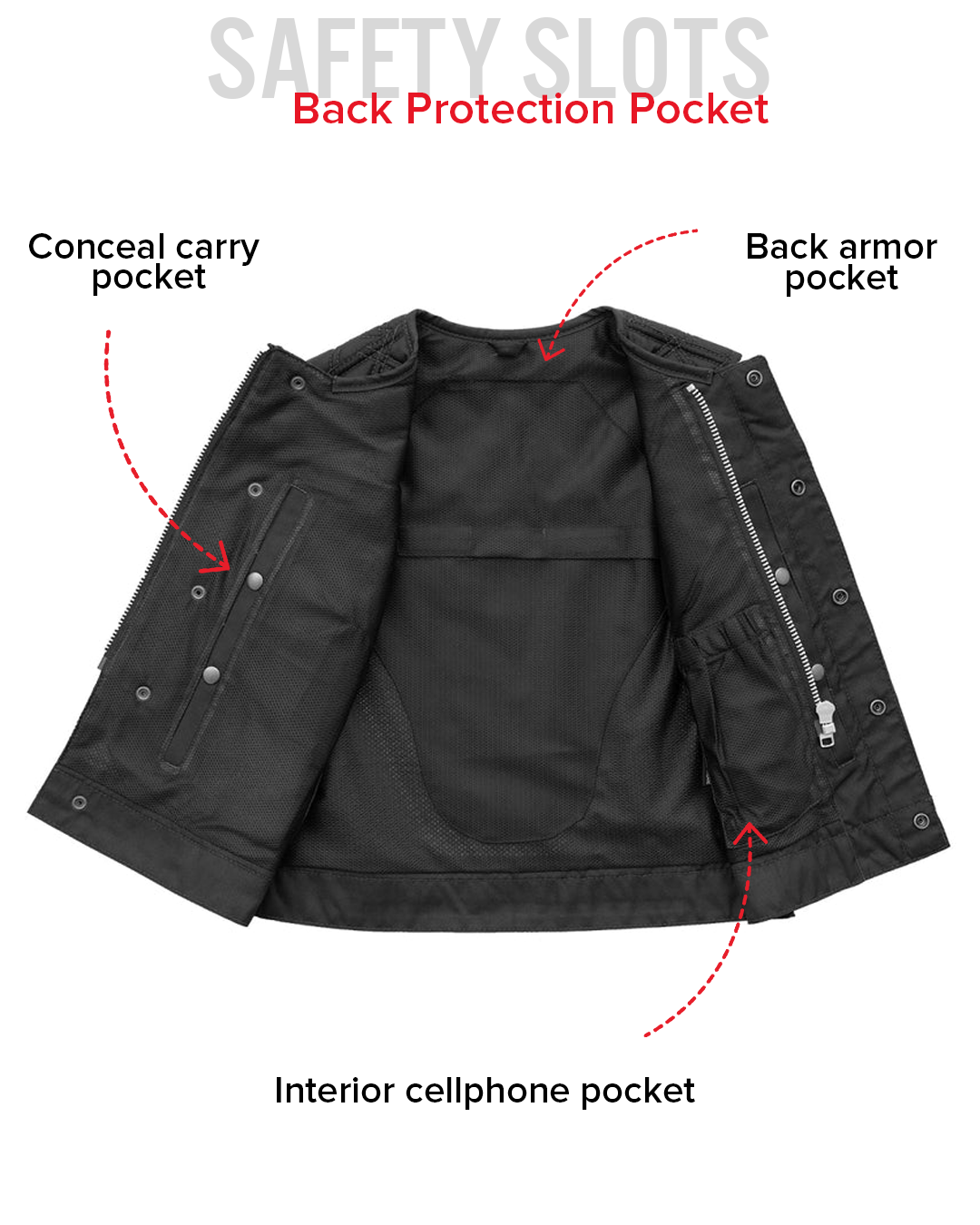 Bonnie Moto Mesh Women's Motorcycle Vest - Diamond Quilt Women's Moto Mesh Vest Vests