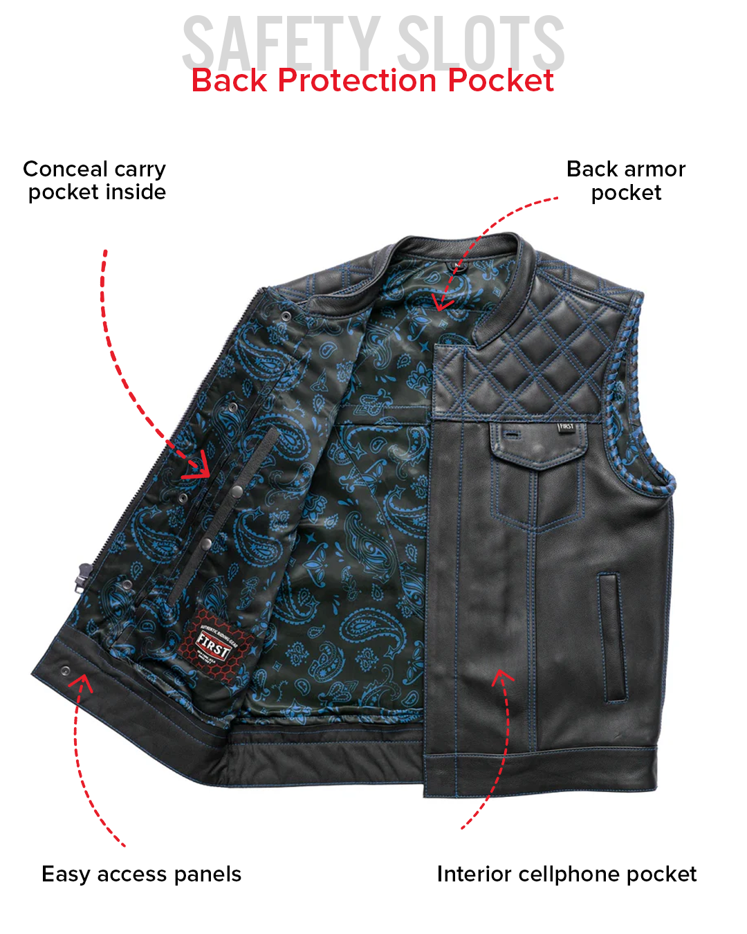 Sinister - Men's Motorcycle Leather Vest