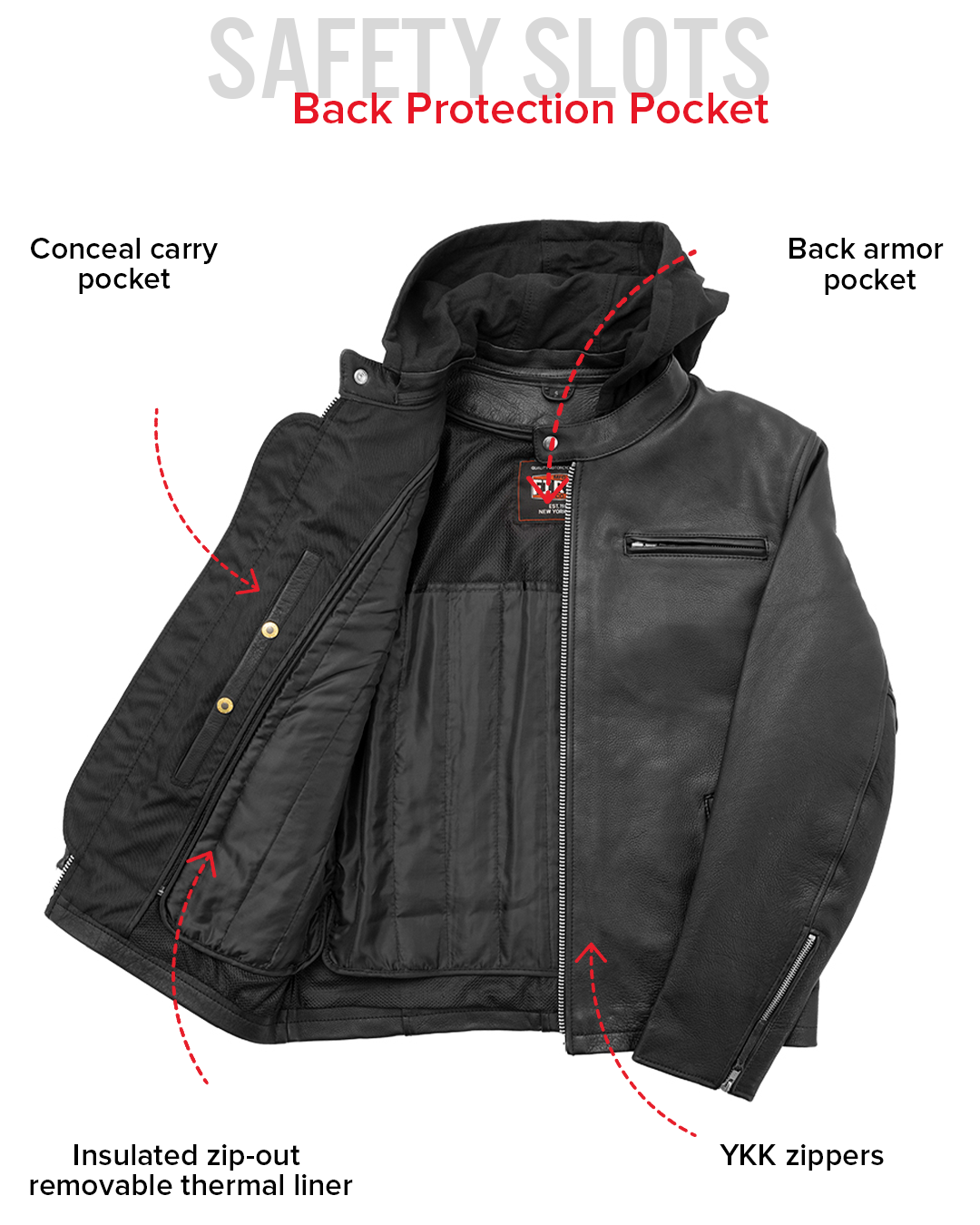 Street Cruiser Men's Motorcycle Leather Jacket Men's Leather Jacket Jackets