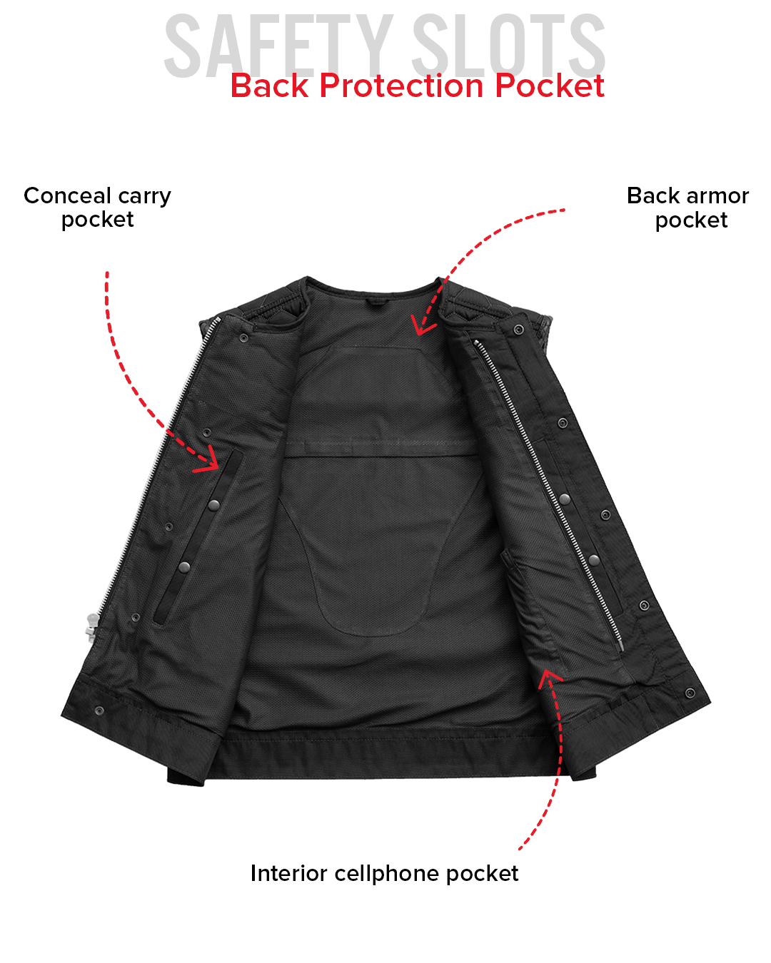 Hornet Moto Mesh Men's Club Style Vest Men's Moto Mesh Vest Vests