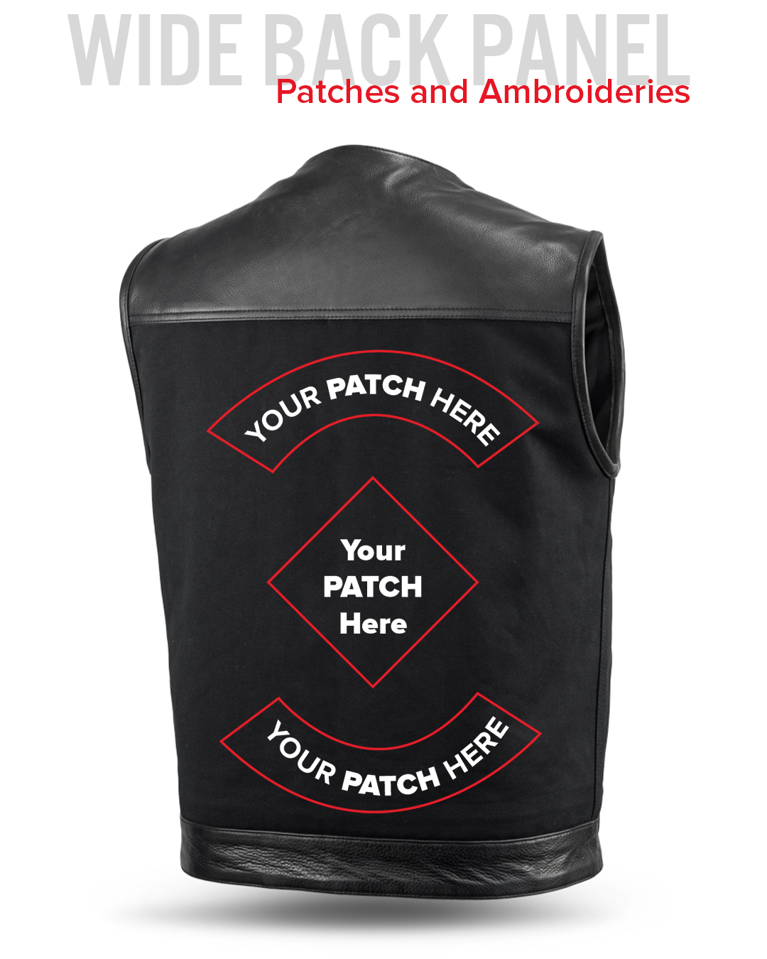 49/51 - No Collar Men's Leather/Canvas Motorcycle Vest Men's Canvas Vests Vests