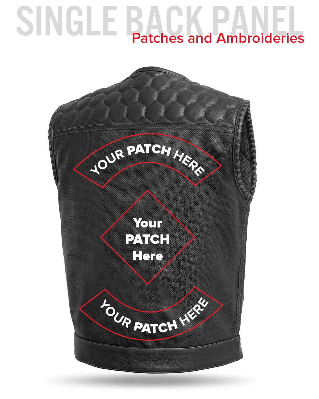 Hornet Perforated Men's Club Style Leather Vest Men's Perforated Leather Vest Vests