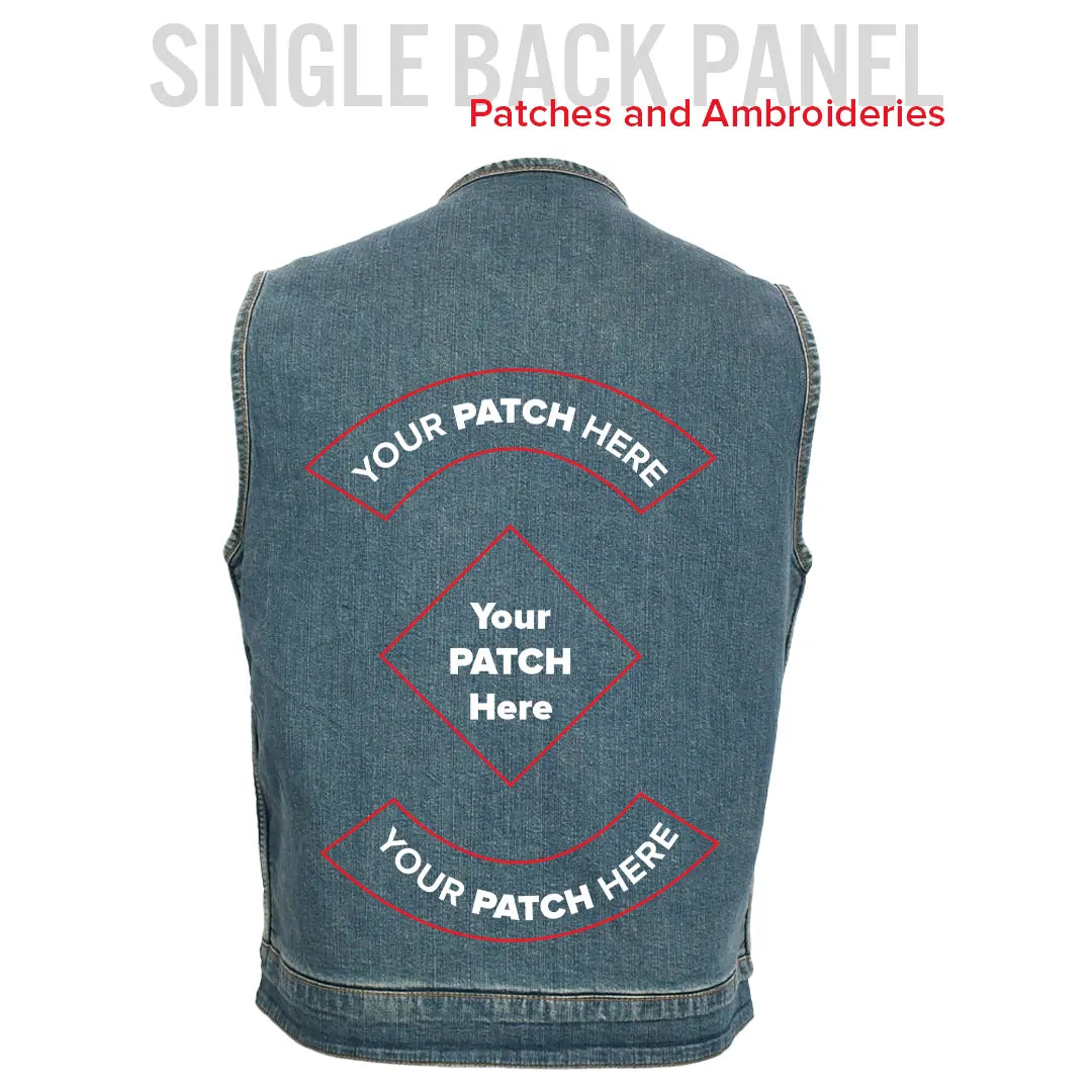 No Limit - Men's Motorcycle Denim Vest Men's Denim Vest Vests