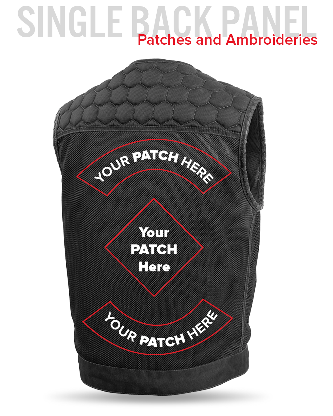 Hornet Moto Mesh Men's Club Style Vest Men's Moto Mesh Vest Vests