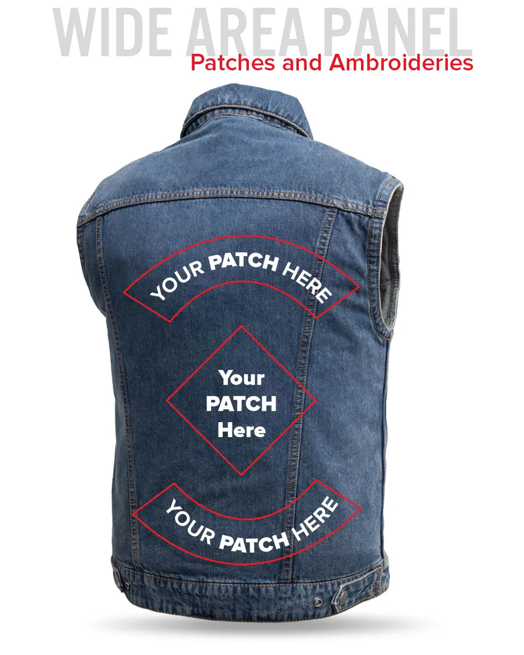 Showdown Motorcycle Lightweight Denim Vest Men's Denim Vest Vests