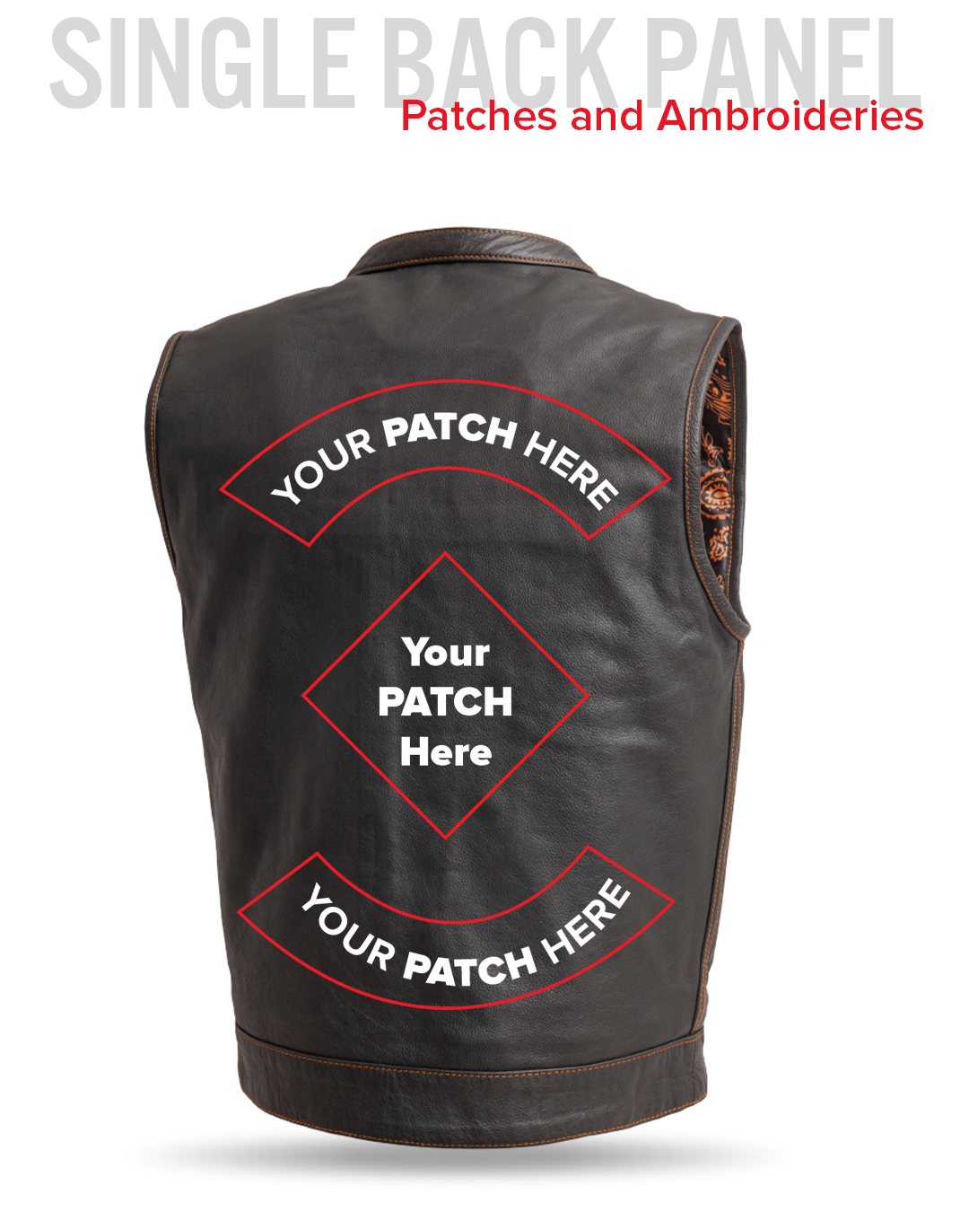 The Cut Men's Motorcycle Leather Vest, Multiple Color Options