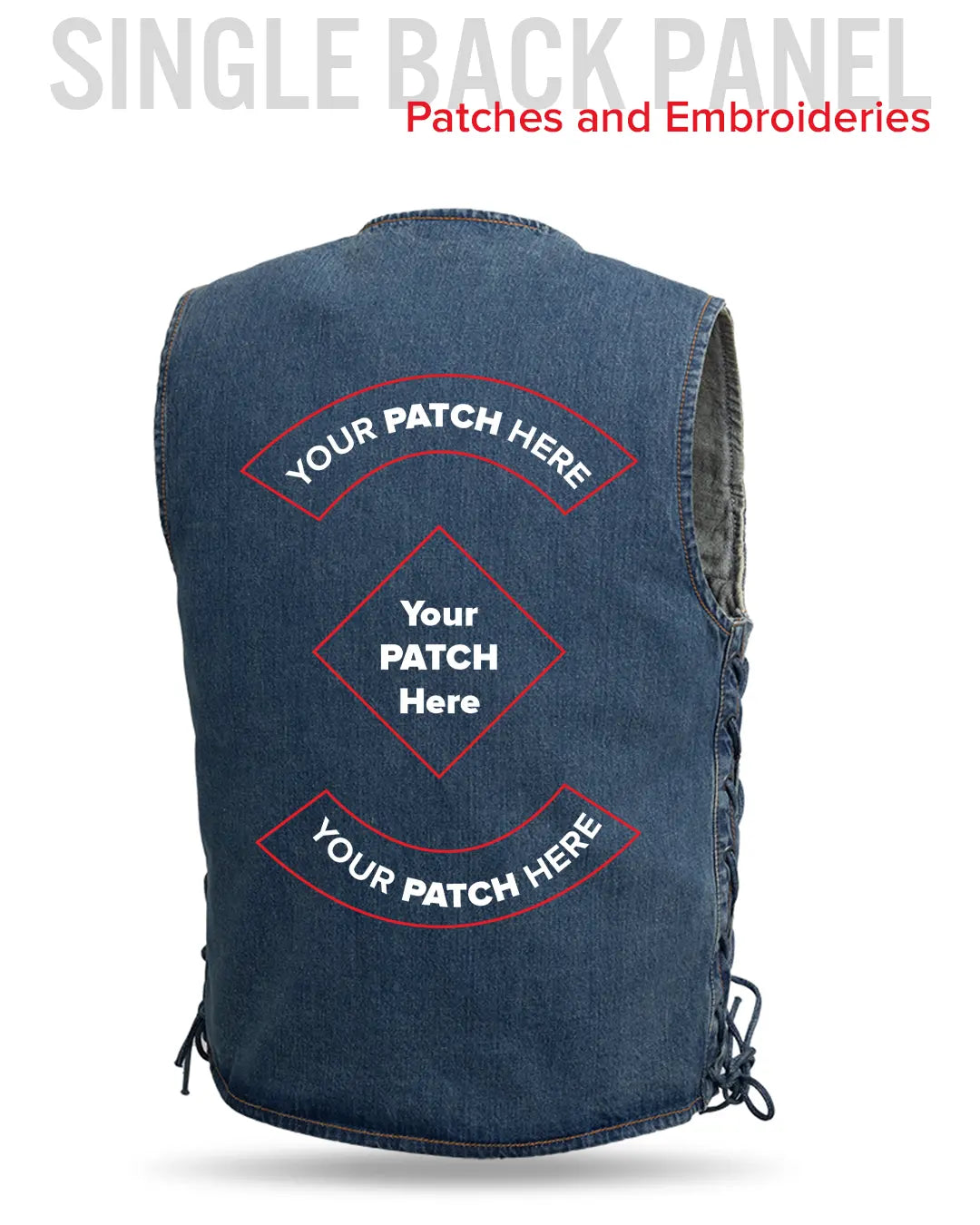 Gambler Men's Motorcycle Denim Vest Men's Denim Vest Vests